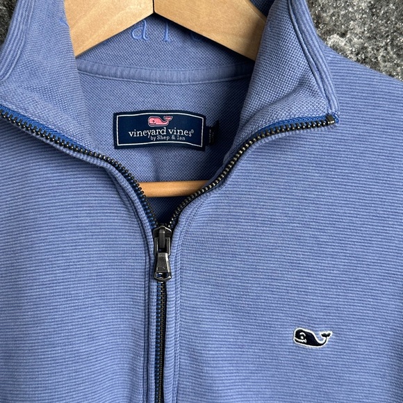 Vineyard Vines Saltwater Quarter Zip Soft Blue Fabric size XS - Picture 2 of 8